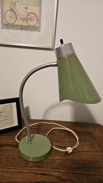 Mid Century Modern Atomic Green Desk Lamp 1960s